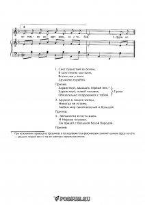 Песня "Здравствуй, 21 век" И. Пономаревой: ноты